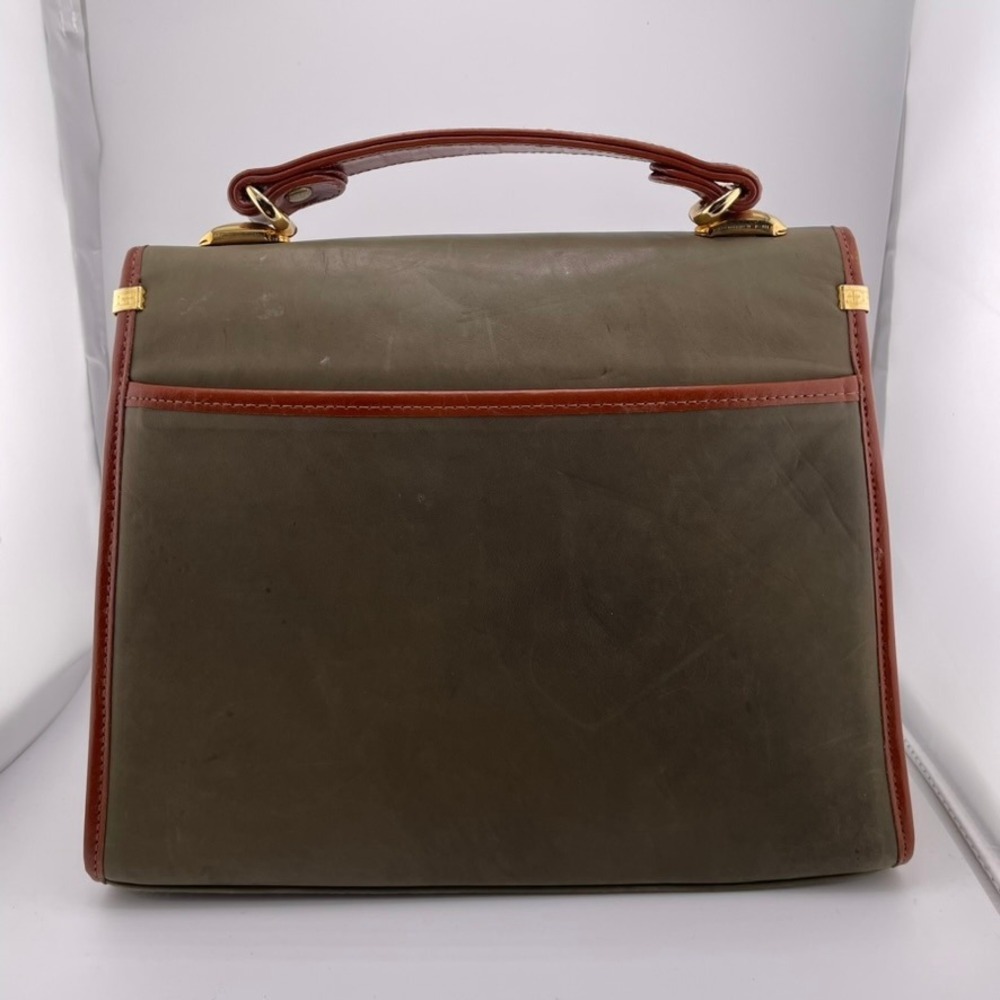 Vintage Emuri Australia Olive Green Leather Satchel Top Handle Bag - Picture 6 of 14